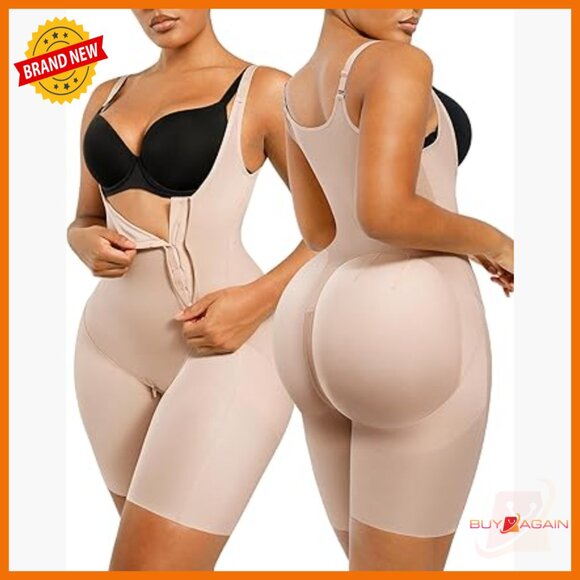 Shapewear Bodysuit Tummy Control Butt Lifting Open Bust Small Nylon Spandex